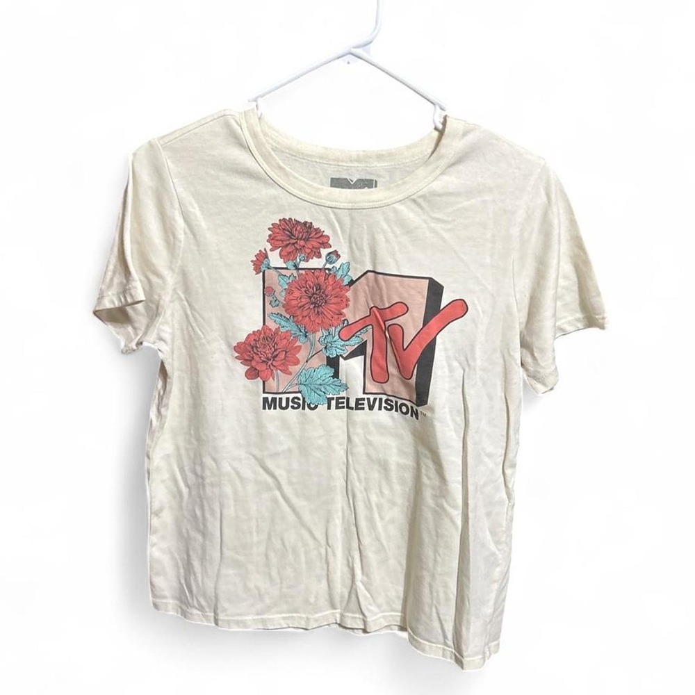 women's cream MTV Wildflower Logo graphic t-shirt - S